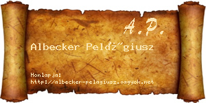 Albecker Pelágiusz névjegykártya